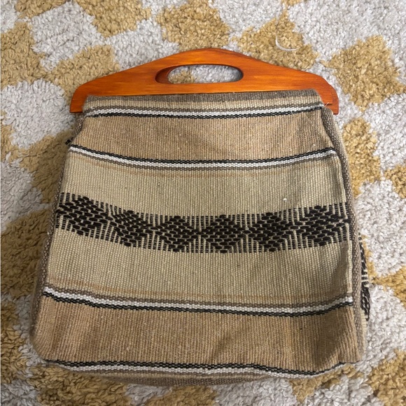 Artesanias MR Pinzon Handbags - NWOT Handcrafted Tan and Black Woven Bag